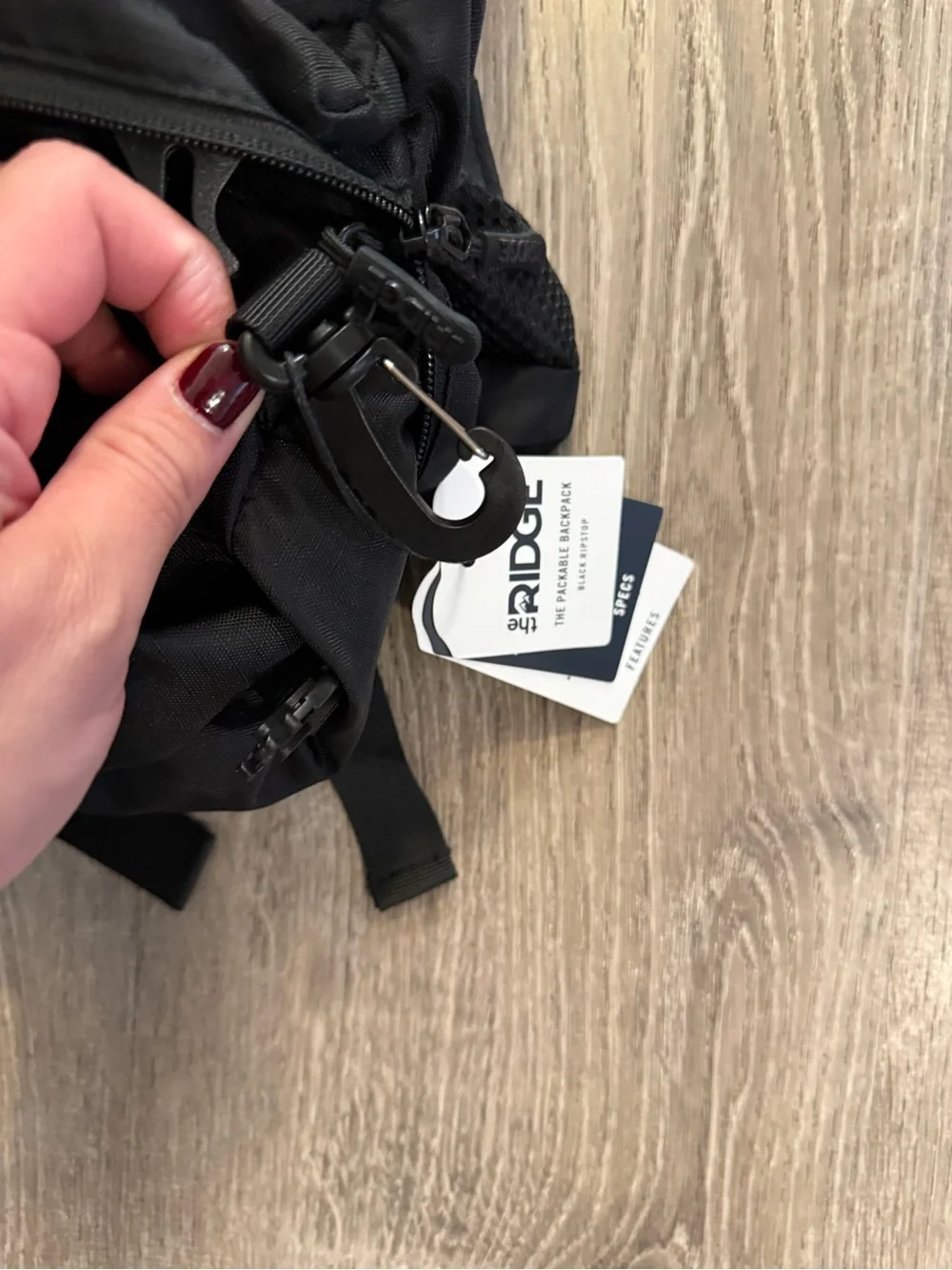 Ridge Packable Backpack in Matte black